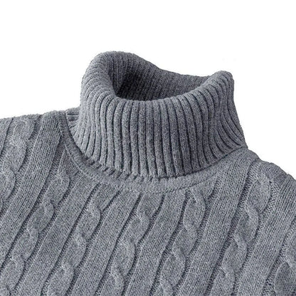 Men's Turtleneck Sweater Solid Color High Neck Pullover